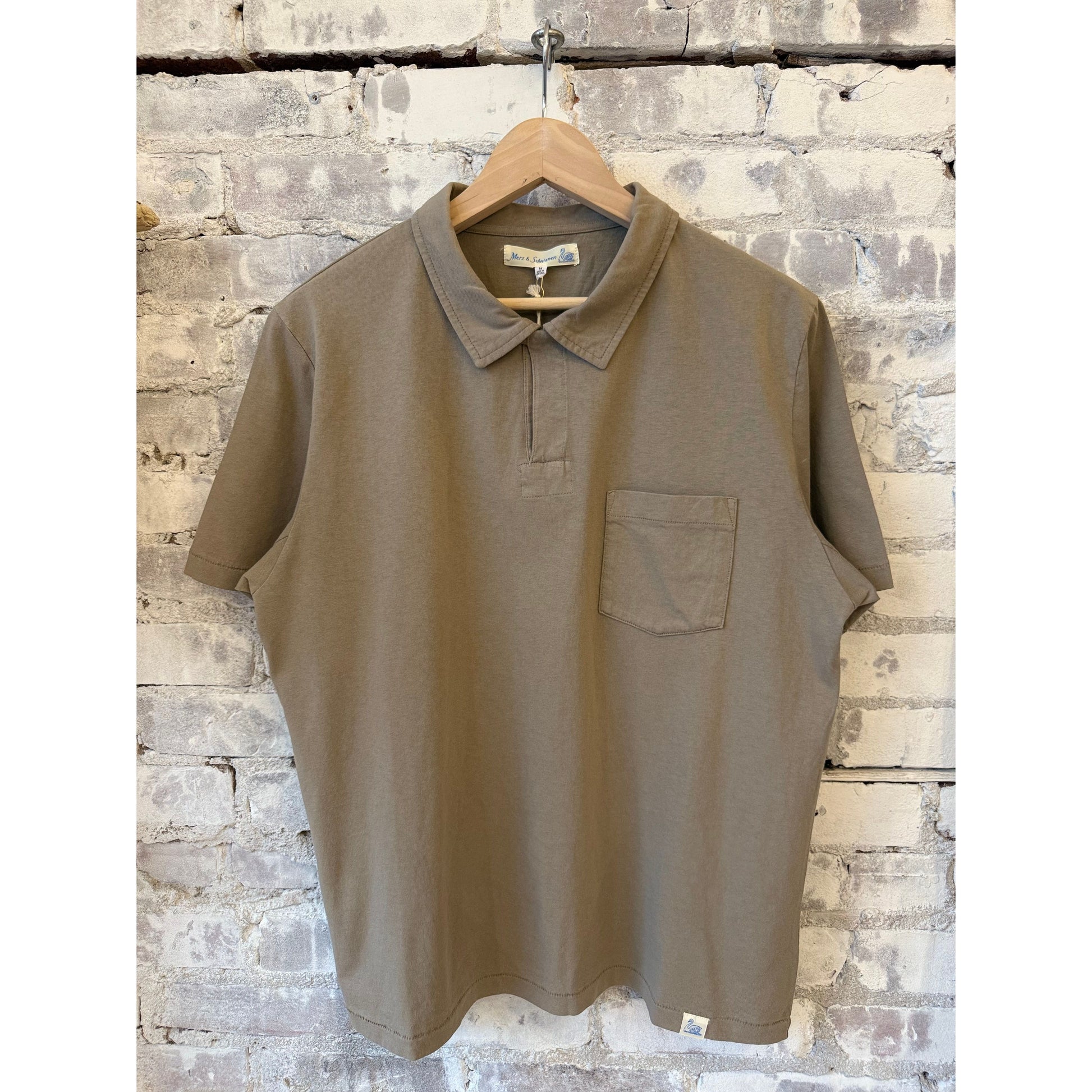 Classic Cotton Jersey Short Sleeve Polo Shirt - Faded Grain - DUNE + SALT