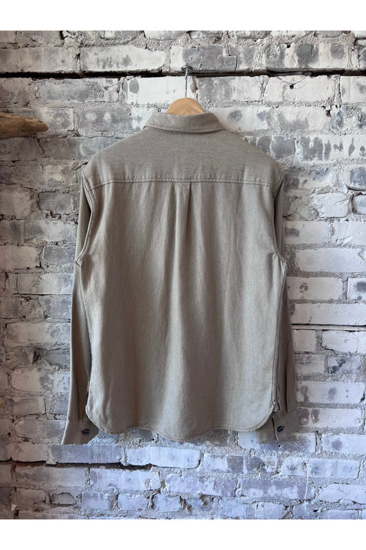 Dylan Brushed Twill Overshirt - Khaki - DUNE + SALT