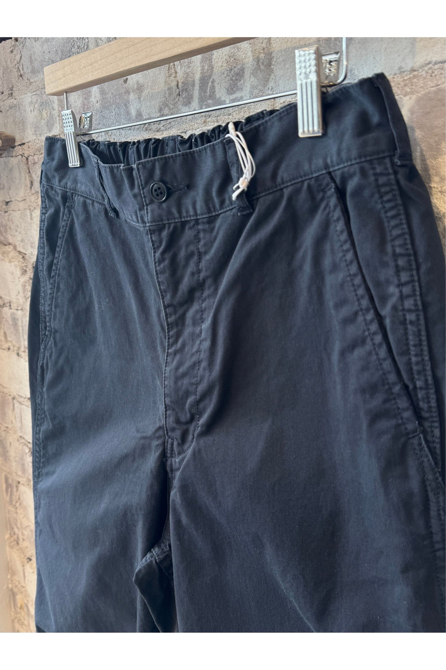 Cotton Chino Cloth Peg Top Pants - Navy - DUNE + SALT