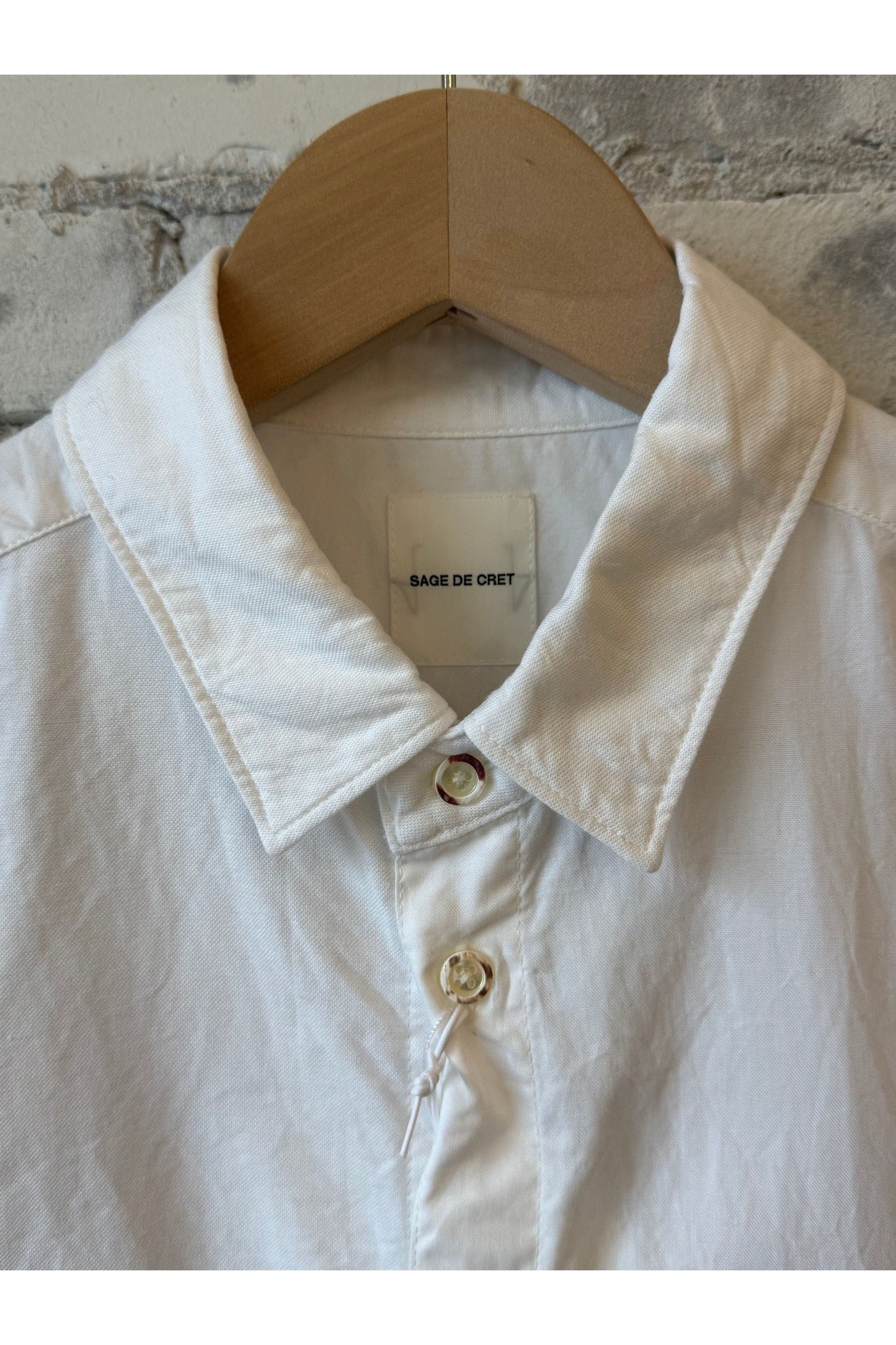 Oxford Short Point Collar Shirt - White - DUNE + SALT