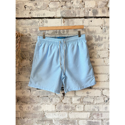 Men's Cyclist Liner Swim Trunks - Solid Linen Sky - DUNE + SALT