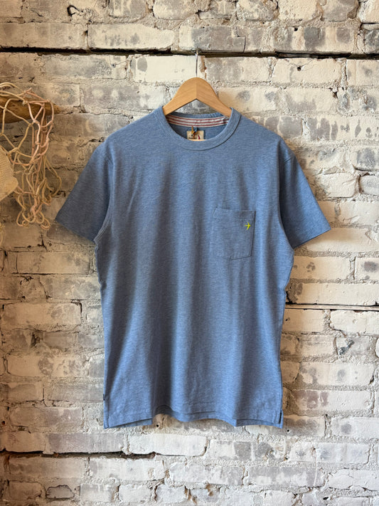 Ringspun Pocket Tee - French Blue Heather