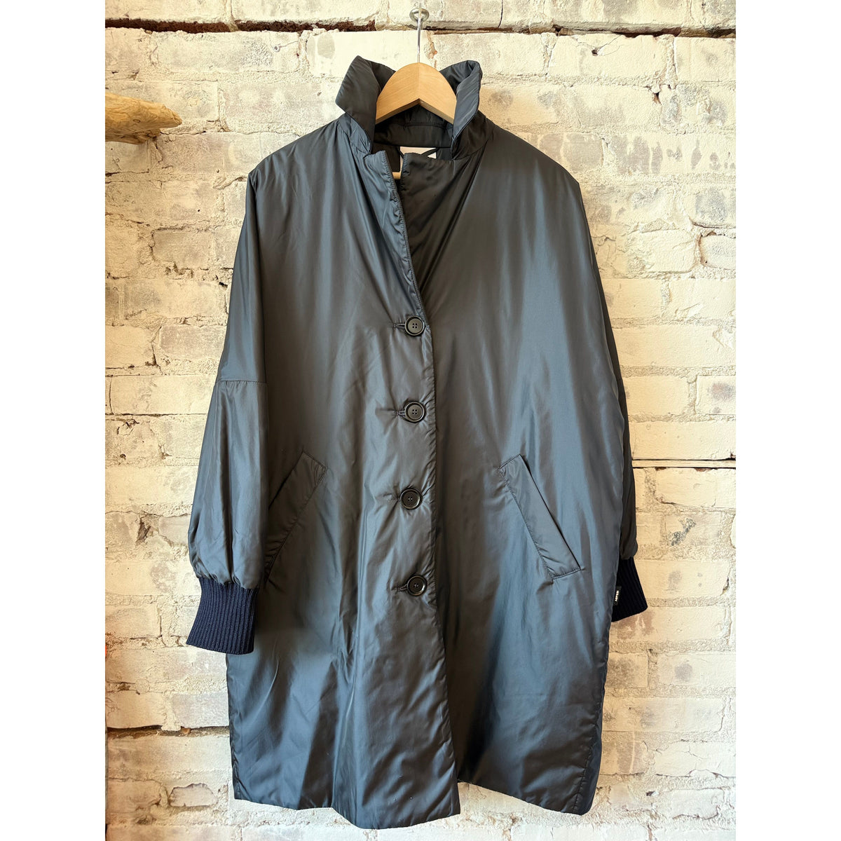 Aspesi Kimono Coat - Navy Wheat