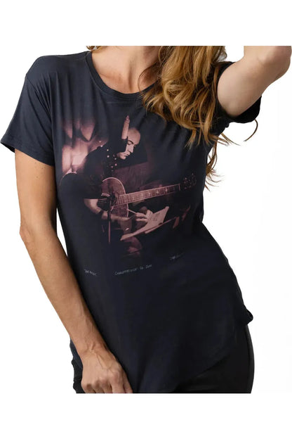 "Dave Matthews Rose" Women's Tee - Faded Black - DUNE + SALT