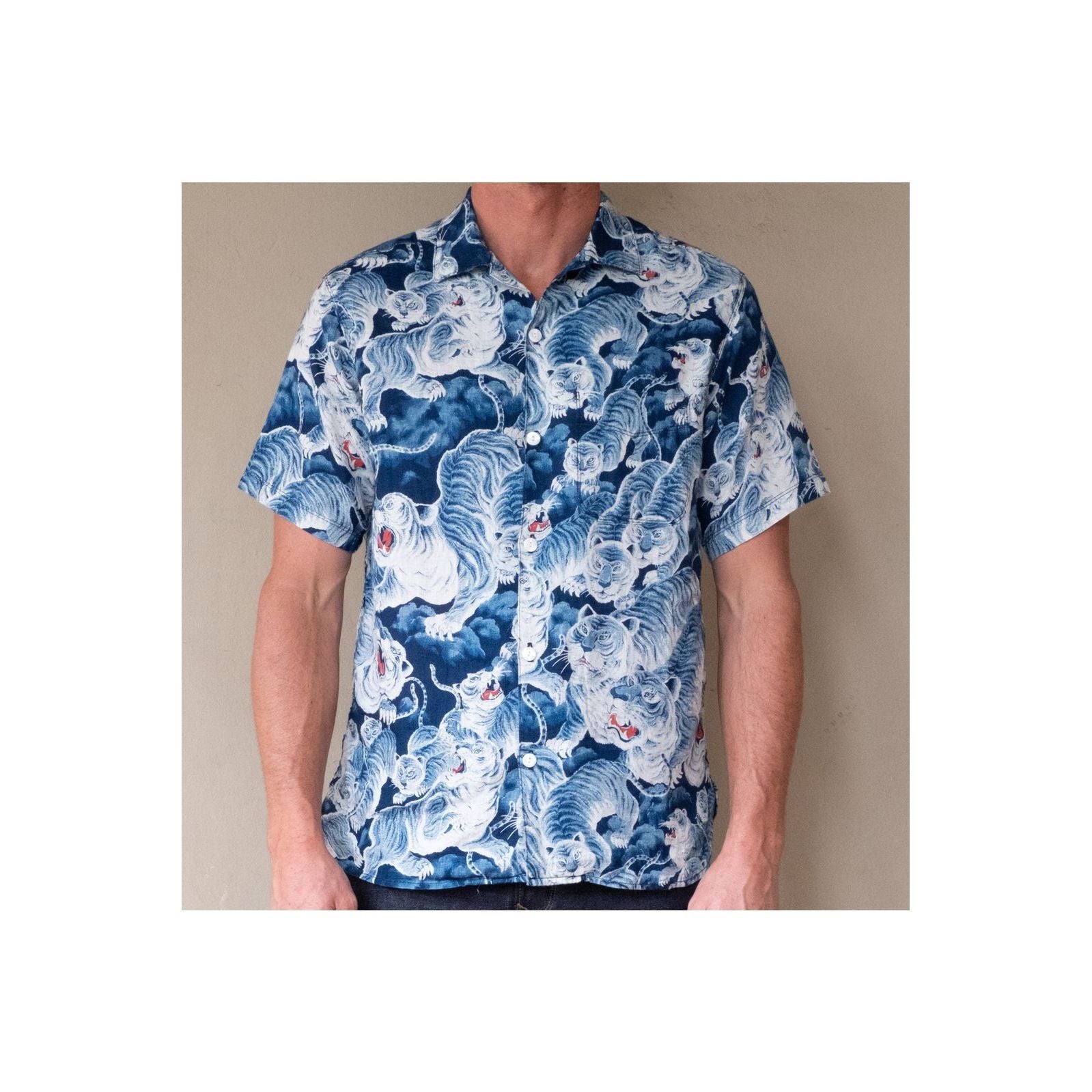 Hawaiian Ice Tiger Shirt - Navy Multi - DUNE + SALT