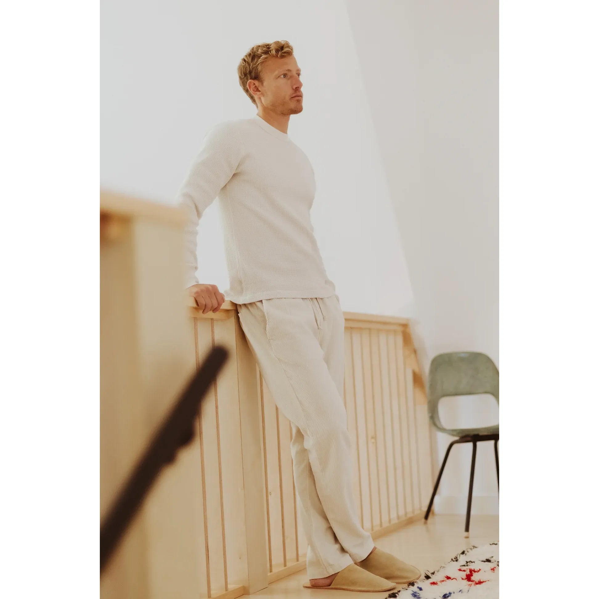 L/S Crew Waffle Tee - Ash - DUNE + SALT