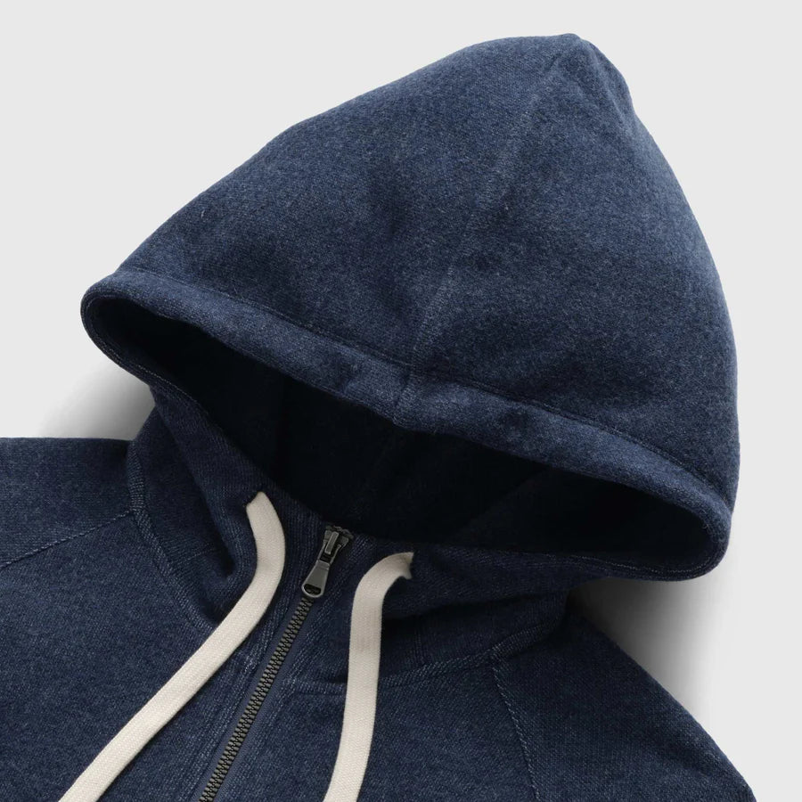 Danny Cashmist Fleece Full-Zip Hoodie - Navy Heather - DUNE + SALT