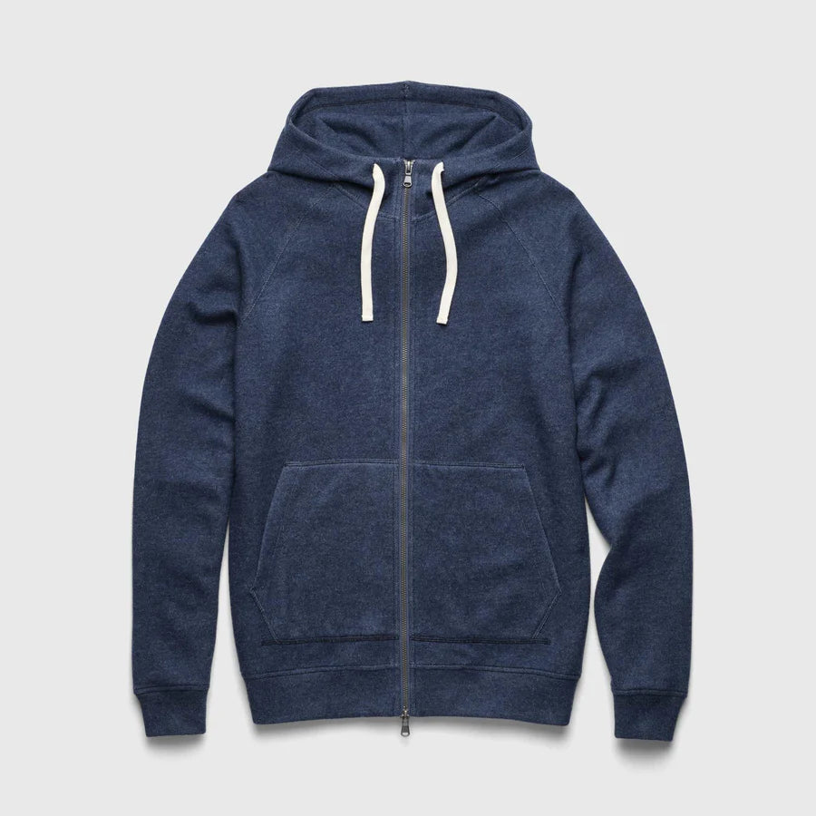 Danny Cashmist Fleece Full-Zip Hoodie - Navy Heather - DUNE + SALT