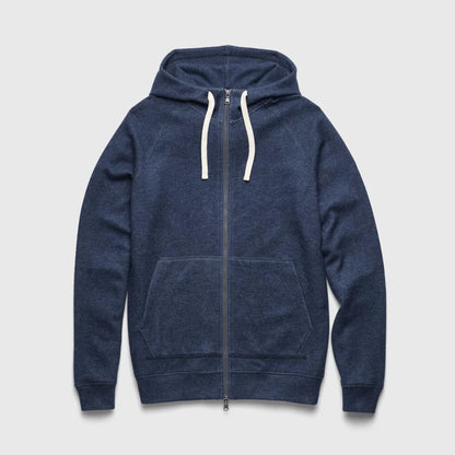 Danny Cashmist Fleece Full-Zip Hoodie - Navy Heather - DUNE + SALT