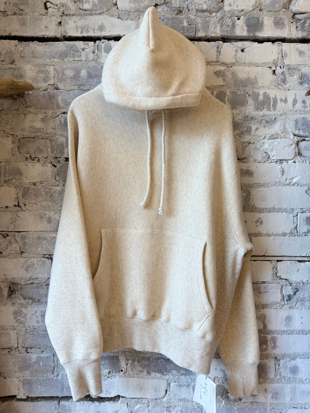 V::Room Tencel Brushed Fleece Reverse Weave Pullover Hoodie - Oatmeal Dim Gray