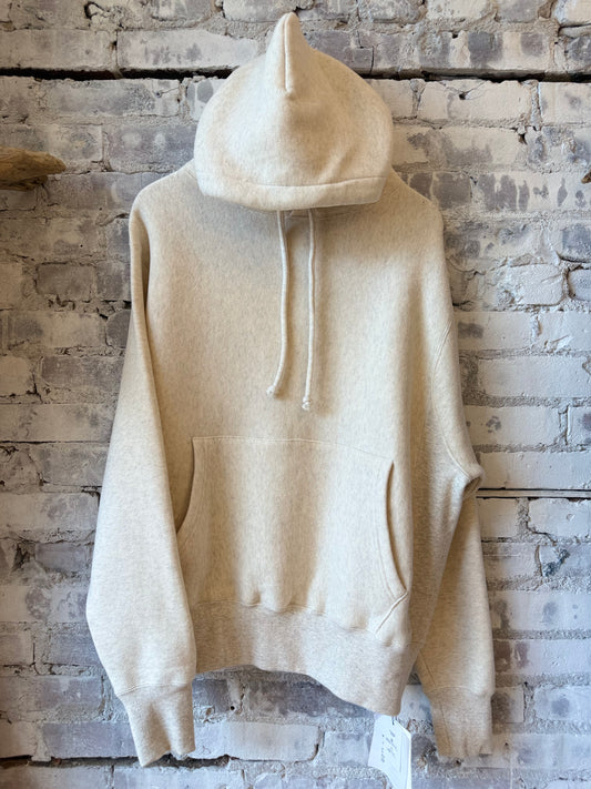 V::Room Tencel Brushed Fleece Reverse Weave Pullover Hoodie - Oatmeal Dim Gray