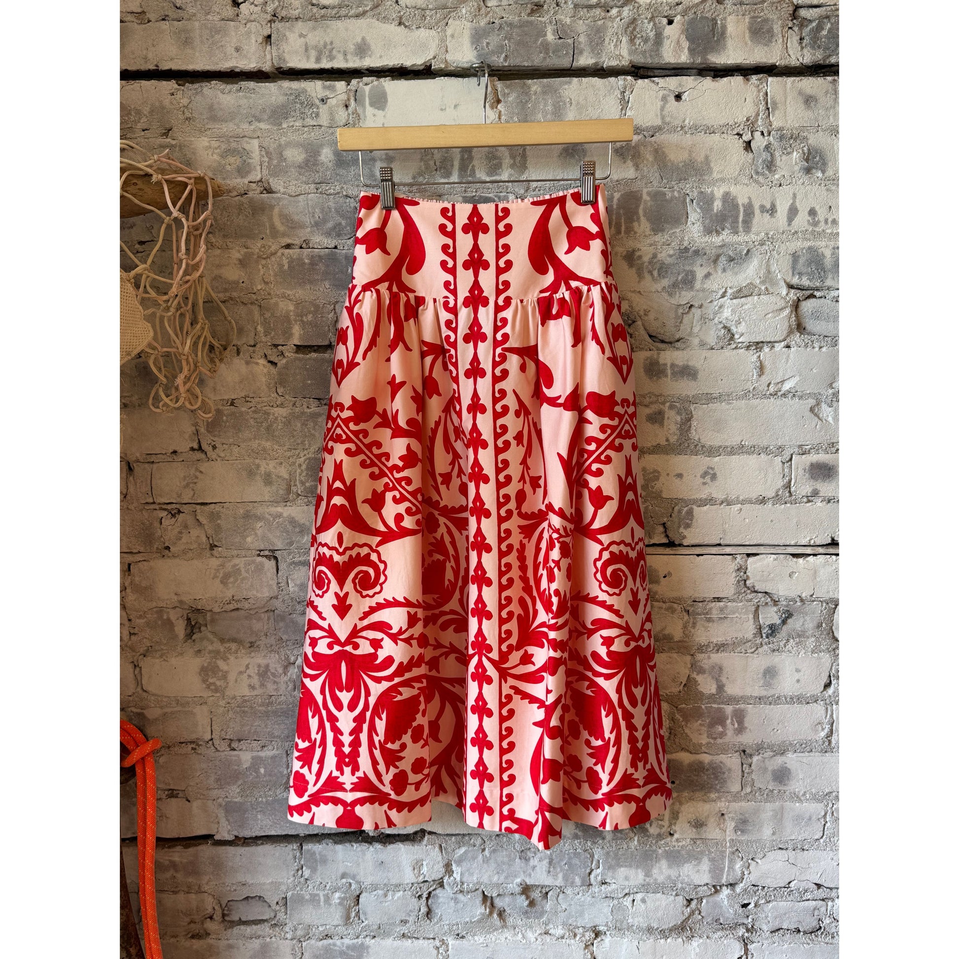 Cartolina Georgia Skirt in Faraway Print - Poppy Rosy Brown