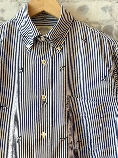 Pitt Woven Shirt - Navy/White - DUNE + SALT