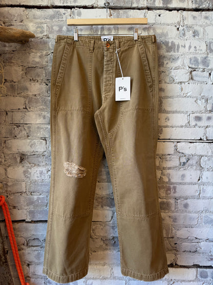 President's Miner Fatigue Canvas Pants in khaki, durable casual pants with a rugged, military-inspired design and multiple front pockets.