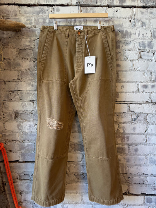 Presidents Miner Fatigue Canvas Pants - Khaki Dark Olive Green