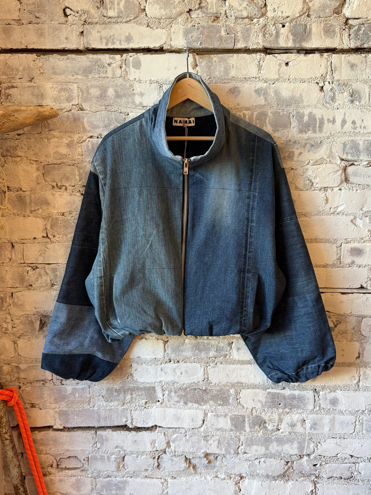 Namai Shira Denim Puffer Bomber Jacket - Assorted Washes Gray