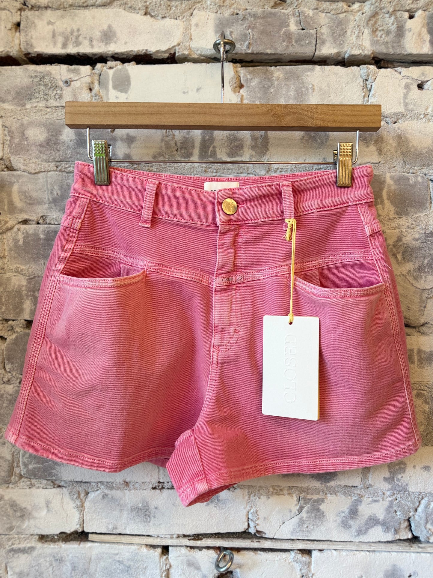 Jocy-X Denim Shorts – Peony Pink