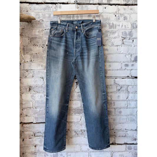 Heritage Straight Distressed Jean - Kensington Wash - DUNE + SALT