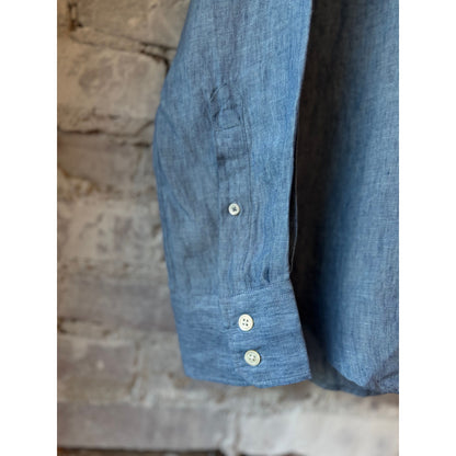 Hartford Men's Paul Linen Shirt - Blue Light Slate Gray