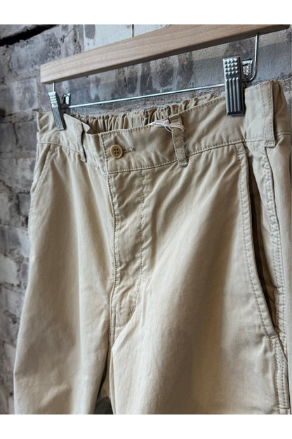 Cotton Chino Cloth Peg Top Pants - Beige - DUNE + SALT