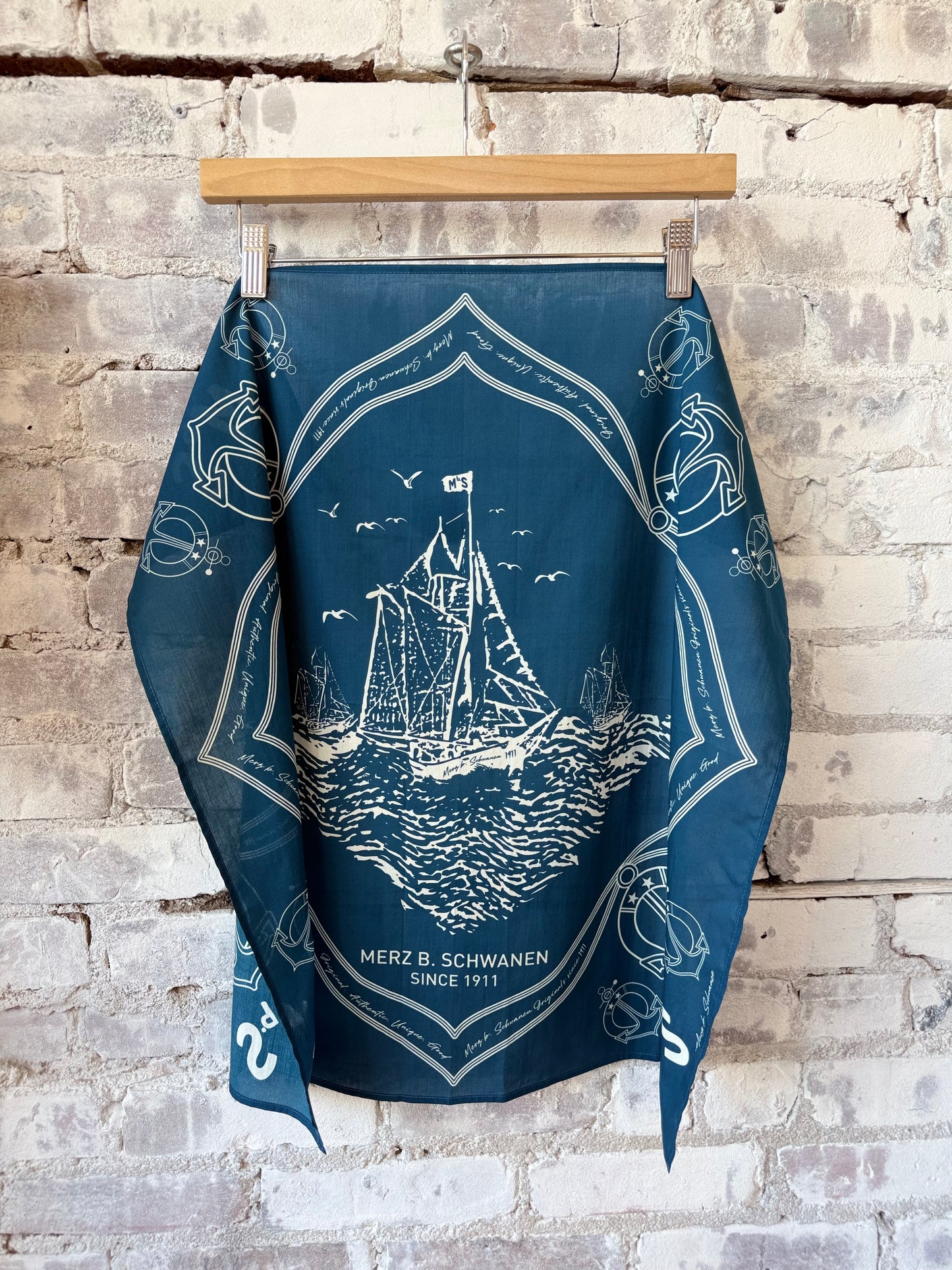 MbS Logo Lightweight Cotton Poplin Bandana - Ink - DUNE + SALT