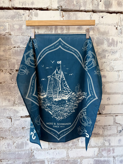 MbS Logo Lightweight Cotton Poplin Bandana - Ink - DUNE + SALT