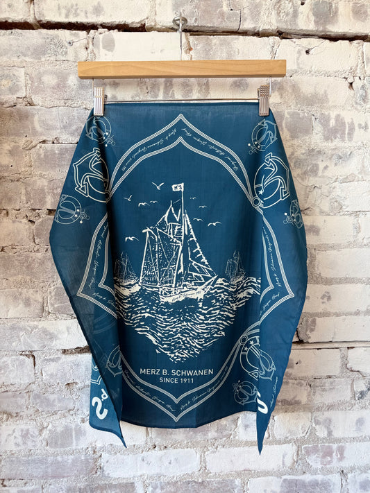 MbS Logo Lightweight Cotton Poplin Bandana - Ink - DUNE + SALT