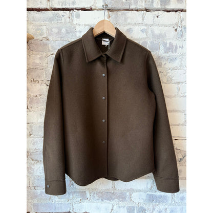 Aspesi Double Face Wool Shirt Jacket - Brown Dark Slate Gray