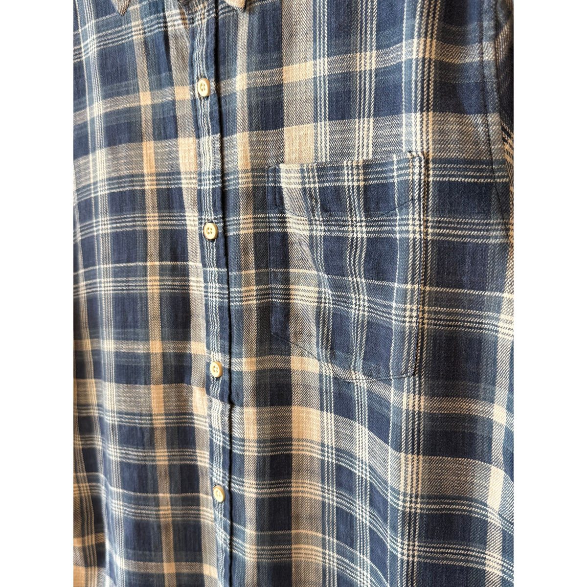 Surfside Supply Brian Washed Twill Plaid Shirt - Blue Tan Combo Light Slate Gray