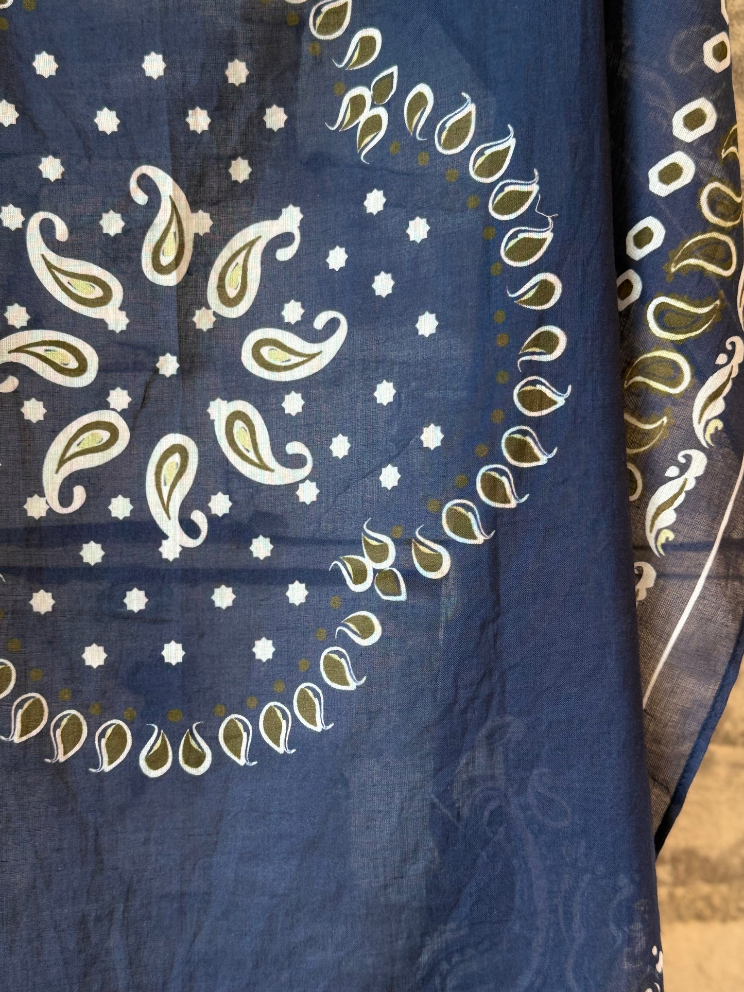 Bandana Paisley Woven Scarf - Indigo