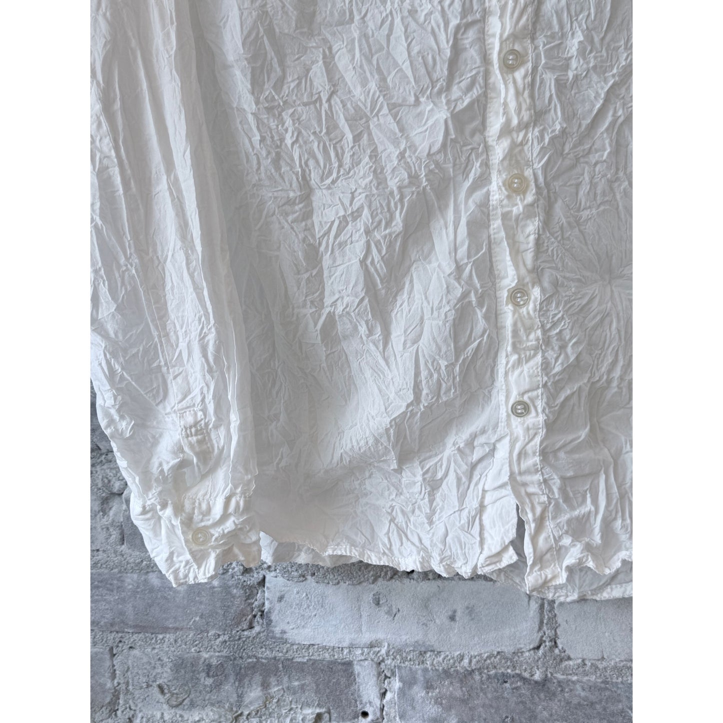 Washed Cotton Crinkle Classic Shirt – White - DUNE + SALT