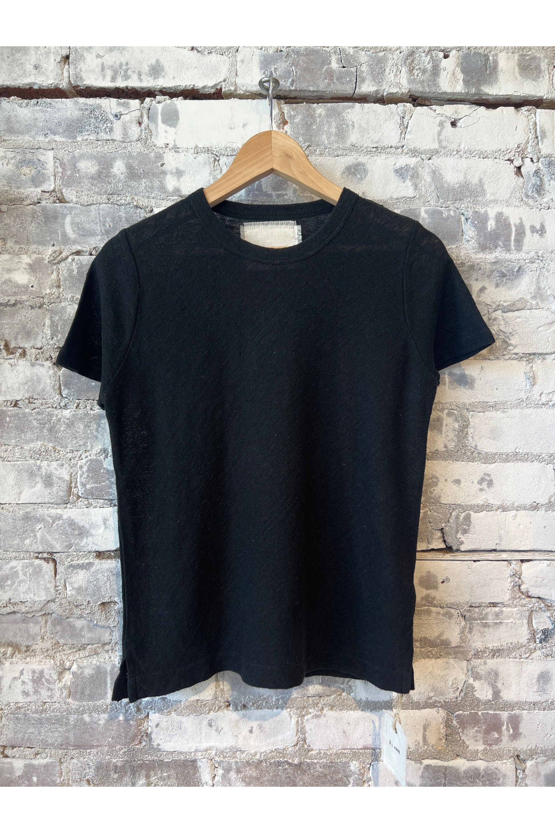 Hemp Seed Stitch SS Crew - Black - DUNE + SALT