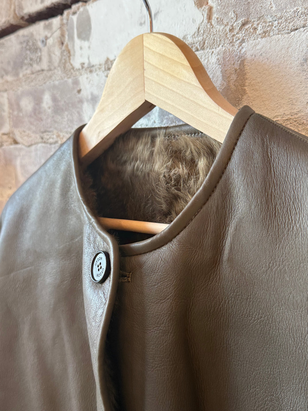 Utzon Juro Shearling Jacket - Army Dark Olive Green