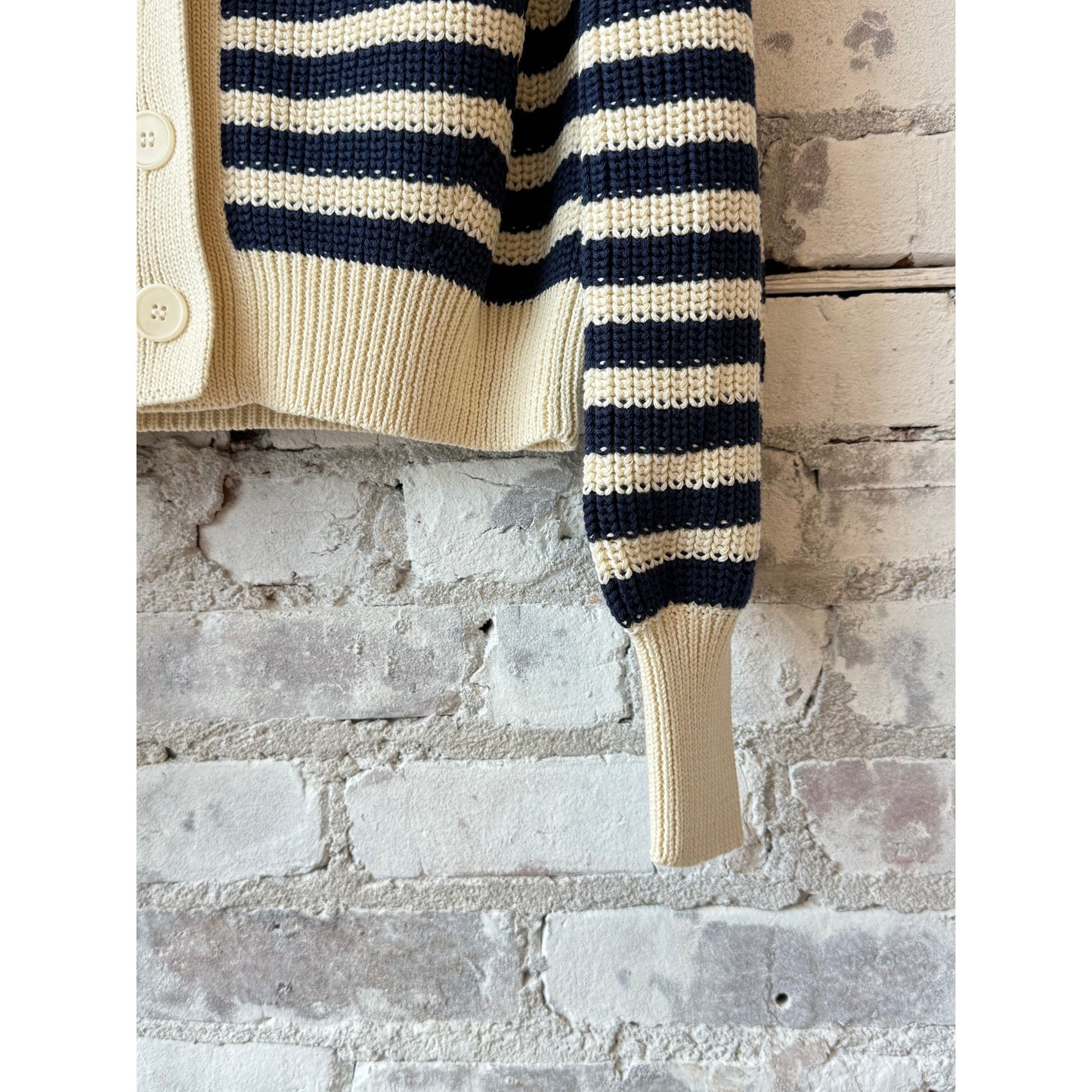 Isla Stripe Cardi - Ivory/Navy - DUNE + SALT