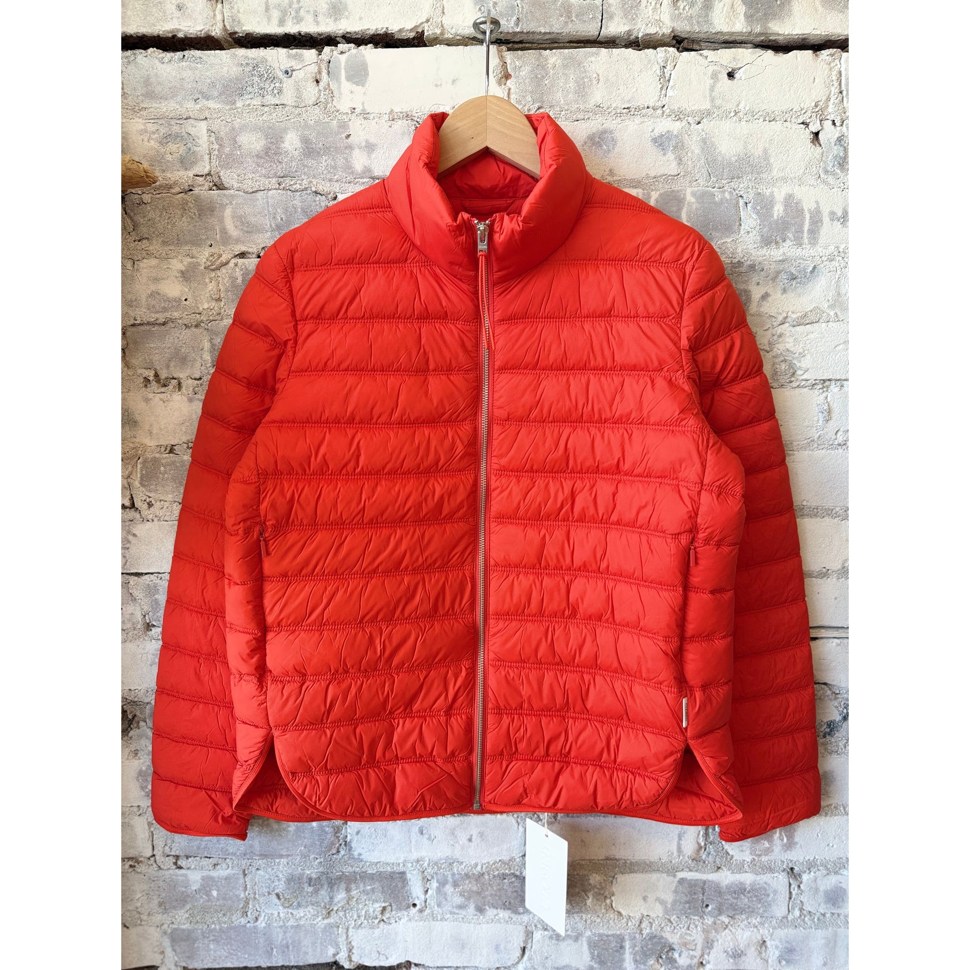 Recycled Quilted Nylon Jacket - Coral Red - DUNE + SALT
