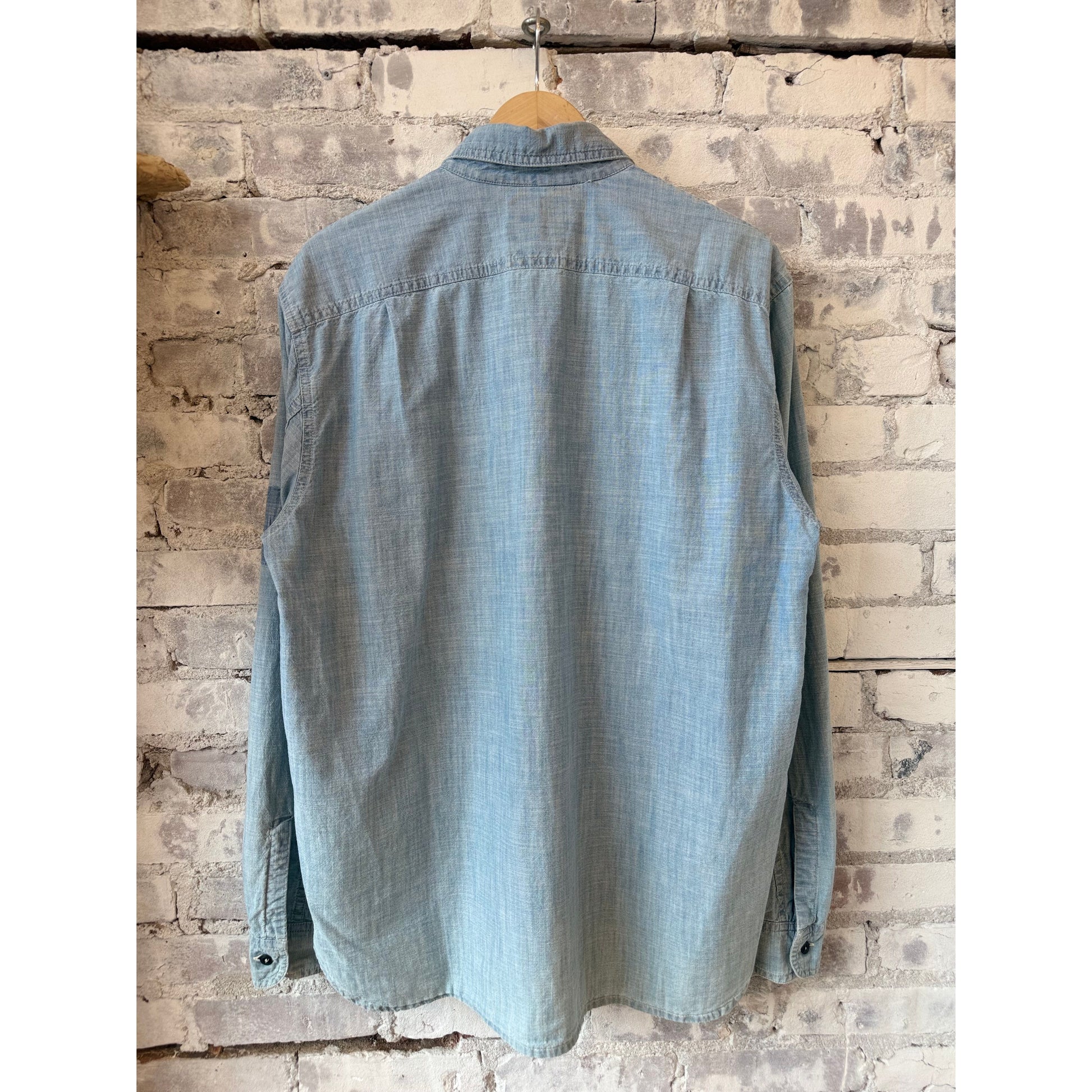 Chambray Sun Fade Denim Shirt - Light Blue Kansas - DUNE + SALT