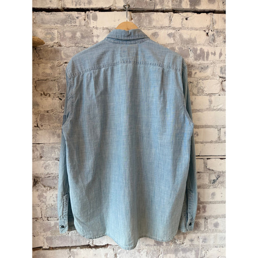 Chambray Sun Fade Denim Shirt - Light Blue Kansas - DUNE + SALT