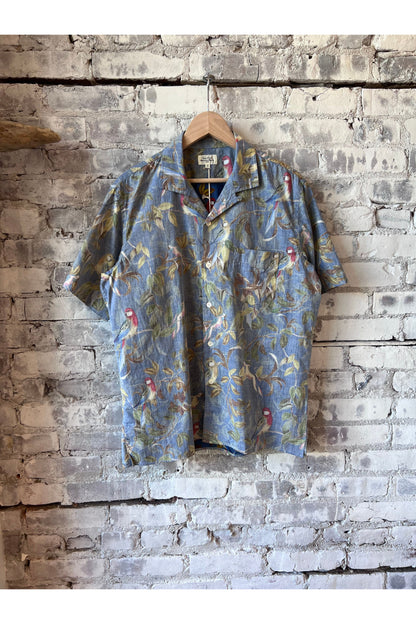 “Parrot” Palm Mc Shirt - Blue - DUNE + SALT