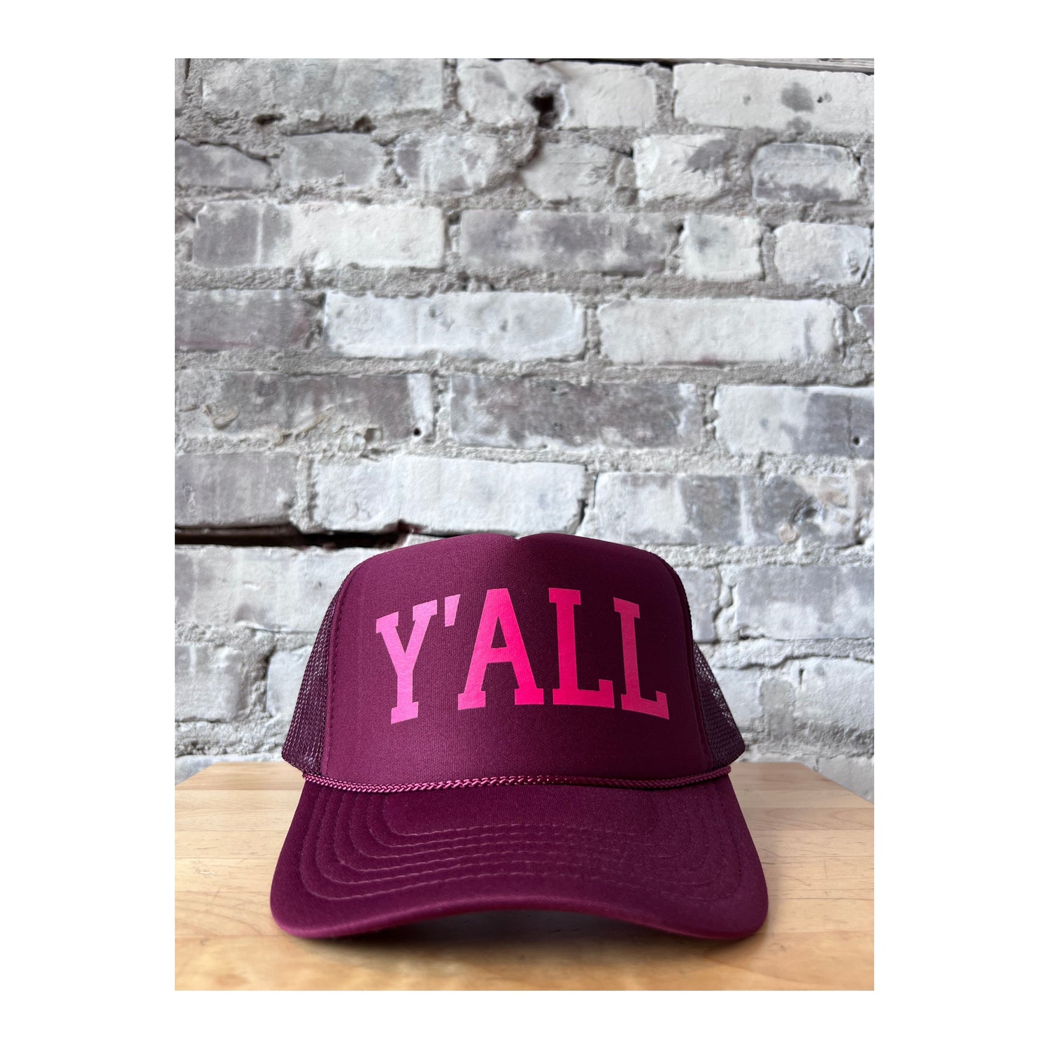 Y’all Trucker Hat - Maroon/Hot Pink - DUNE + SALT