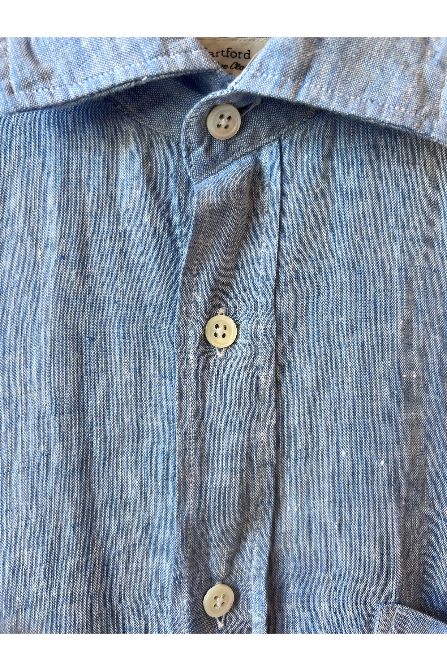 Paul Linen Chambray Shirt - Blue - DUNE + SALT
