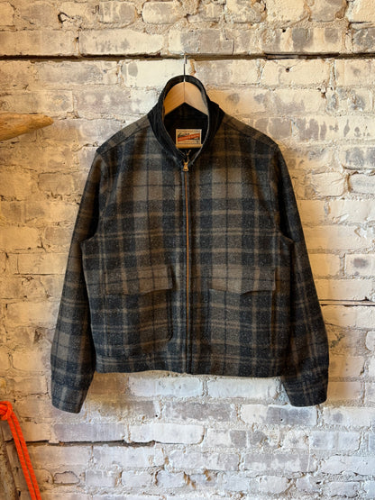Men's Alcorn Wool Sport Jacket by Freenote Cloth in cedar plaid, featuring a tailored fit and classic plaid pattern.
