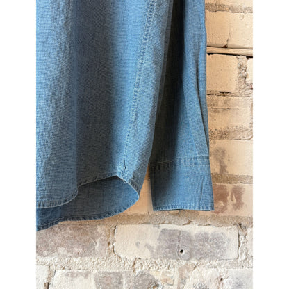 Men's Paul Yarn-Dyed Woven Shirt in light indigo micro check by Hartford Men, featuring a classic casual design.
