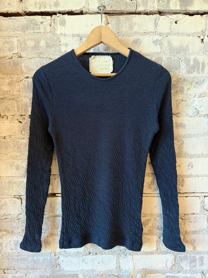 High-Soft Double-Face L/S Crew - Dark Navy