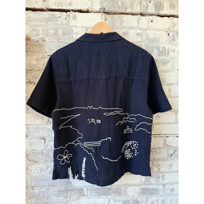 Veloso Landscape Shirt - Navy - DUNE + SALT