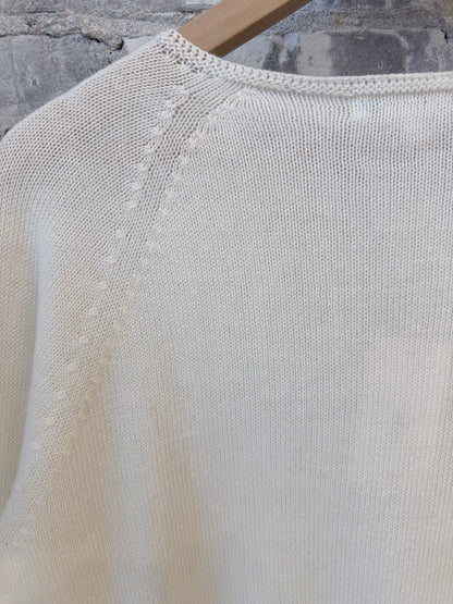 Lightweight Cotton-Cashmere Raglan Sweater - Nature - DUNE + SALT