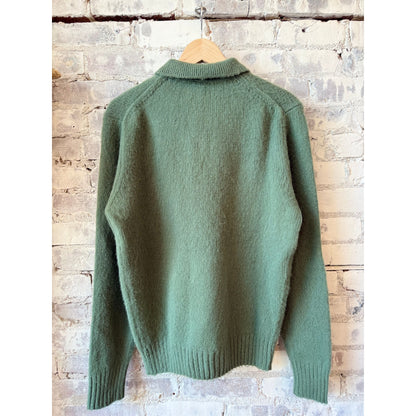 Aspesi LS Knit Polo - Sage Green Light Slate Gray
