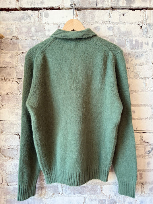 LS Knit Polo - Sage Green