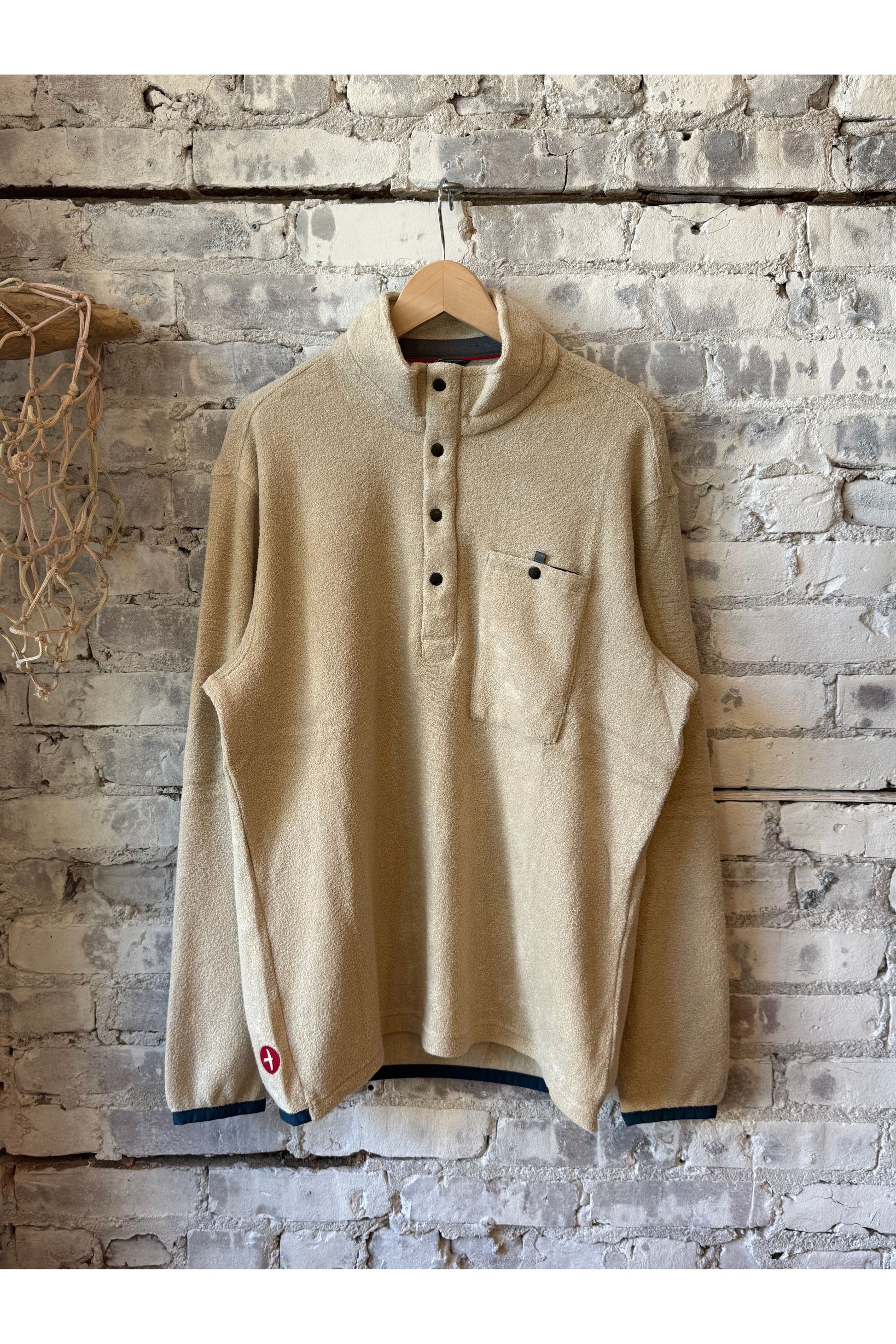 Terry Snap-Zip Mock - Biscuit - DUNE + SALT