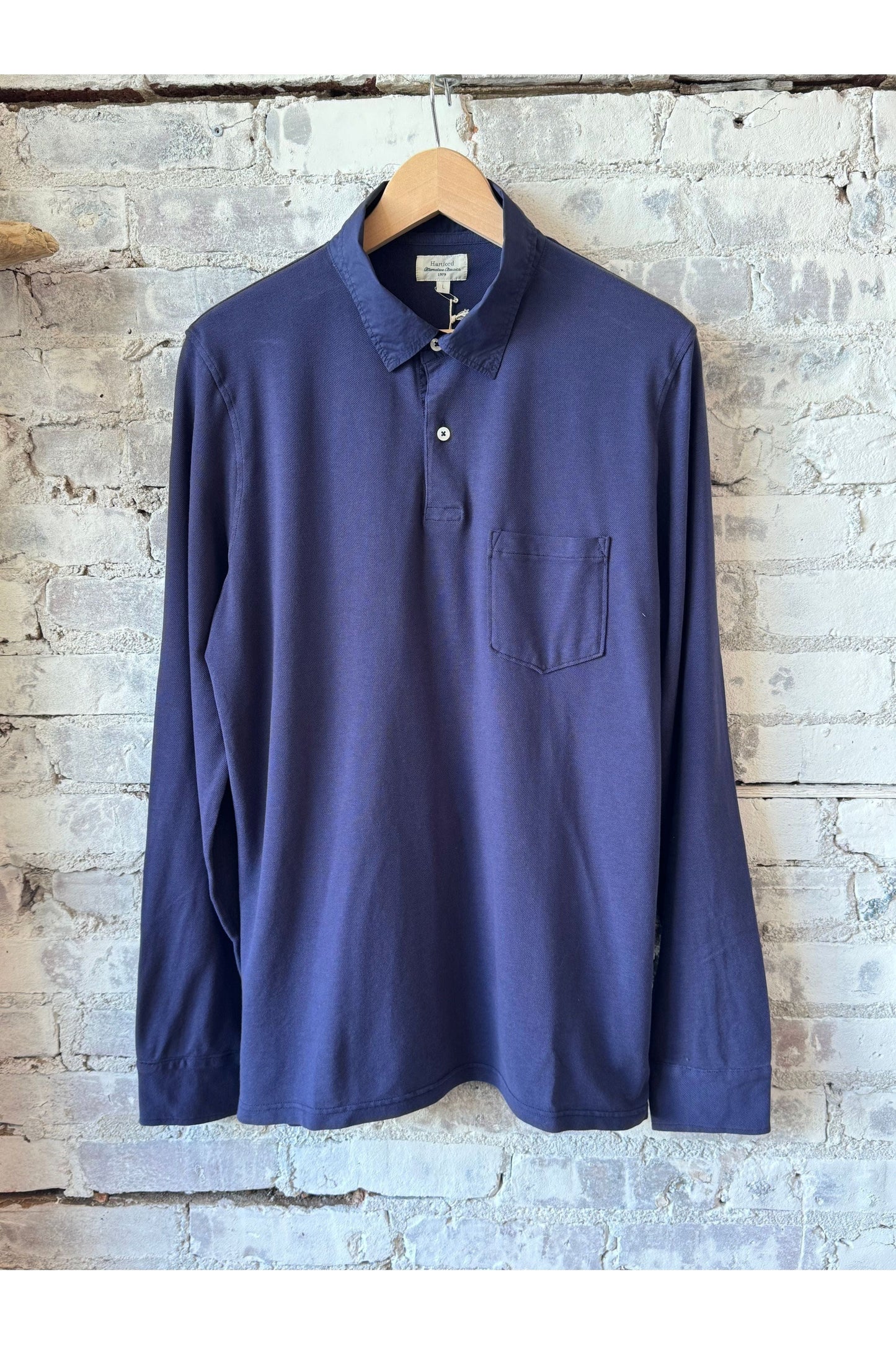 Cotton Piqué Rugby Polo - Navy - DUNE + SALT