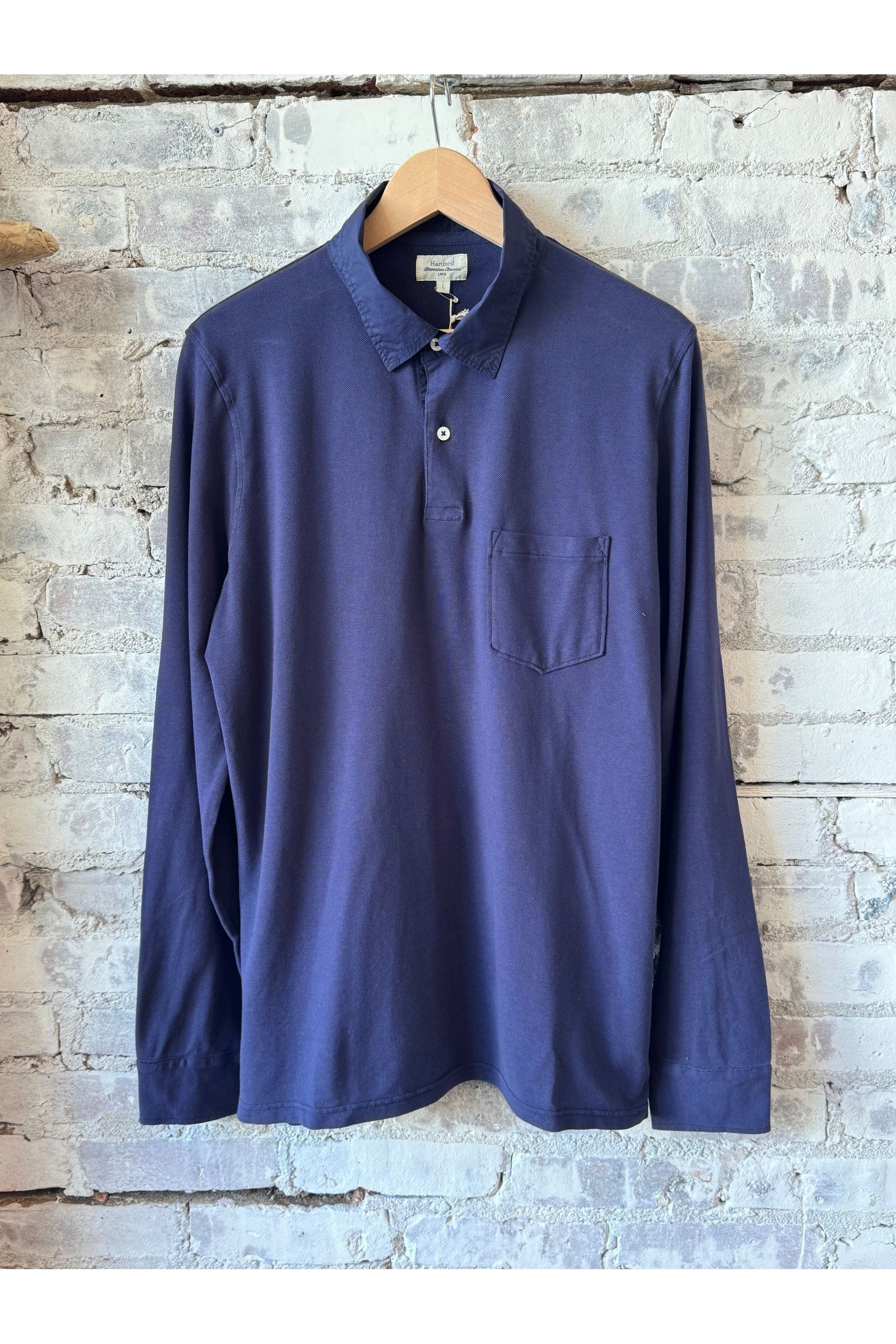 Cotton Piqué Rugby Polo - Navy - DUNE + SALT